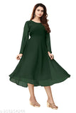 Green dress with ruffle sleeves