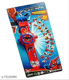 Red digital watch with Spider-Man characters, suitable for children