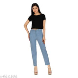 Trendy skinny mid-rise denim jeans for women and girls