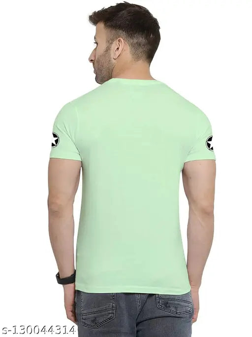 Cotton men's T-shirts, LAZYCHUNKS pack of 2 solid colored fancy wear with short sleeves, sizes S-XXL, made in India