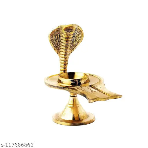 Golden brass Shiva ling Jalheri figurine, 10 ft tall & wide, ideal for religious home decor