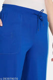 Blue women's joggers with drawstring waistband