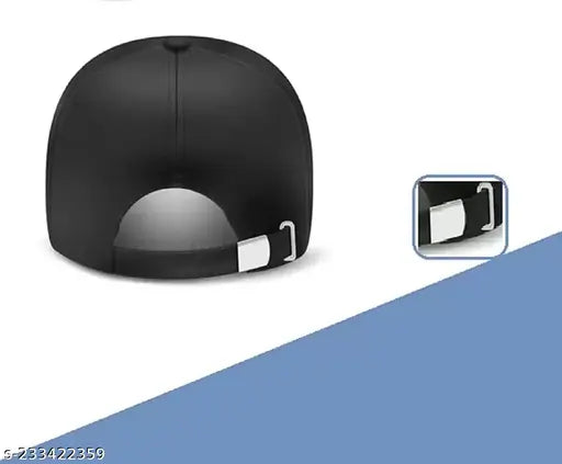 Stylish black cotton baseball cap, adjustable for men, women, boys, and girls from India