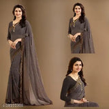 Black Georgette sari with flared pallu