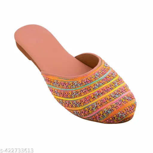 Synthetic embellished ballerina mules for women (IND-4 to IND-9), made in India