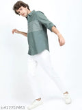 Men's white tapered jeans with blue stripe details