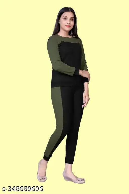 Multicolor striped cotton blend women's summer tracksuit, activewear with long sleeves and leggings bottom - imported lycra stretch fabric for comfort