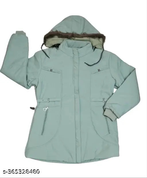 Wool solid-color long sleeve women's jacket from India, perfect for colder seasons