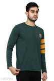 Round neck cotton blend full sleeve t-shirt (S), printed net design, long sleeves on hanger
