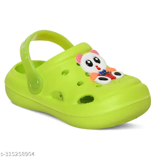 EVA panda clogs for kids pack of 2, cartoon character pattern, breathable and quick-drying, easy slip-on with pivoting heel straps