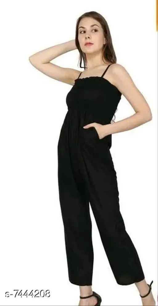 Trendyfrog rayon sleeveless jumpsuit, solid net, size S from India