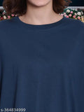 Little Zing cotton oversized baggy loose casual printed front and back t-shirt for women