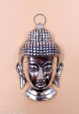 Metal Buddha head statue, 8 cm x 13 cm x 1.5 cm, Indian craftsmanship for home decor or gifting