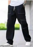 Men's white classic dhaga pants with black trim