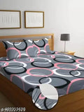 Platinum printed glace cotton, super-fine geometric double king elastic bedsheet with 2 pillow covers, ideal for summer adult use