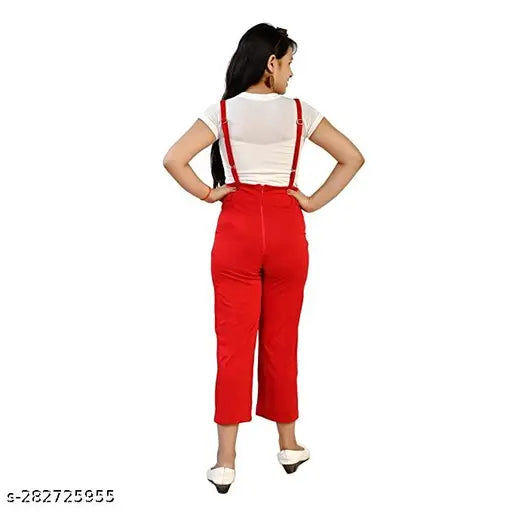 Red cotton jumpsuit