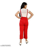 Red cotton jumpsuit