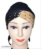 Net-banded hijab caps, pack of 5 with various designs including shimmer