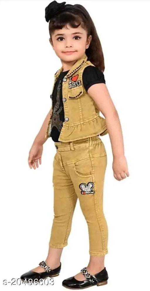 Yellow cotton jumpsuit, girl's fashion