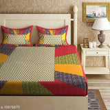 Best trendy microfiber double bed sheet set with 4 pillow covers, queen size from Jaiuri, India