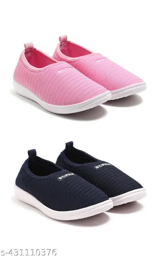 Mesh striped bellies sandals for women, comfortable and trendy combo of 2 from India