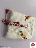 Embroidered Rayon Long-Sleeve Blouse, white Aari work from India