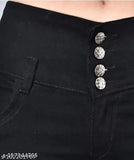 Women's black denim trending jeans, high-quality, stretchable slim fit, ankle length, clean look, India origin