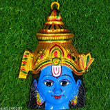 Metal Vishnu Face God idol from India, used for pooja purposes