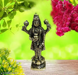 Brass Ashtadhaatu Bhagwan Dhanvantri Idol statue for home temple, 3.5" tall Indian Ayurvedic deity figurine for Dhanteras pujan