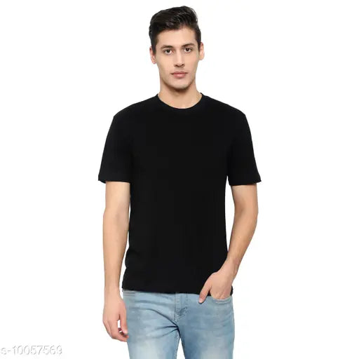Myo Pure cotton men's/boys t-shirt, solid color, short sleeves, pack of 1, size S, M or L (40in/27in, 42in/28in, 44in/29in), made in India