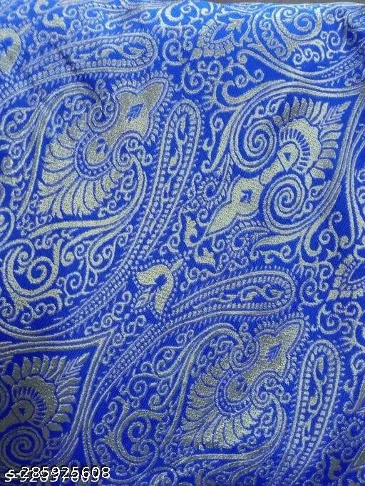 Royal blue velvet Anarkali gown dupatta set, featuring intricate gold embroidery with a paisley pattern