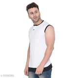 Multi-colored sleeveless Henley T-shirt from Tfurnish, high-quality cotton blend for a comfortable fit and fashionable style, ideal for casual wear this season