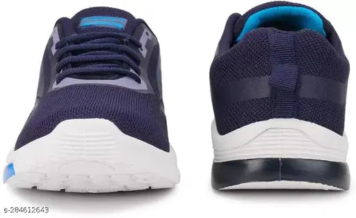 Black and blue kids running sneakers, designed with a secure velcro closure for easy adjustment