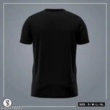 Black cotton men's printed t-shirt, size XL. Comfortable and stylish basic tee.