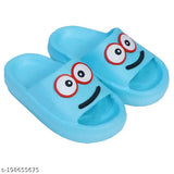 Sky blue rubber slipper flip flops for kids - durable print net design, excellent for daily wear, sizes 18-24 Months to 6-6.5 Years, made in India
