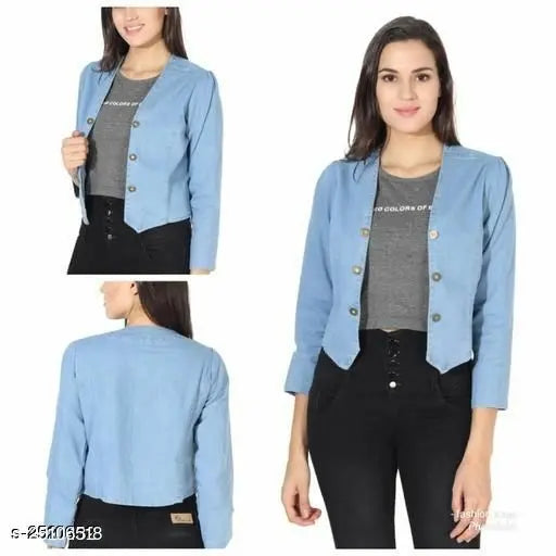 Denim shrug, three-quarter sleeves. Fancy fabulous women's capes & ponchos for party or casual wear. High quality, affordable, comfortable, seasonal design. Made in India