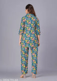 Cotton coord set, three-quarter sleeve nightsuit for women, comfortable sleepwear in various sizes M-XXL, Indian print design
