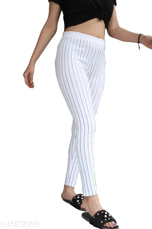 Cotton blend printed side-striped women's jeggings combo pack of 2 (sizes 26, 28, 30, 32, 34) - stylish and comfortable leggings for everyday wear