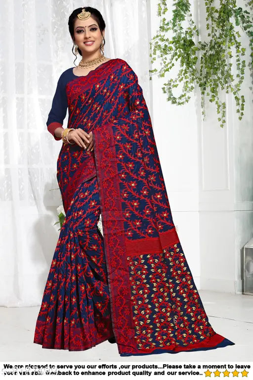 Cotton silk Jayant Jamdani saree with zari woven design, free size, 6.3m length