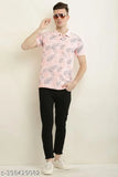 Pink Cotton Blend Lycra Polo T-Shirt for Men - Regular Fit, Short Sleeves, Durable & Comfortable