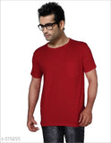 Trendy solid cotton slub jersey men's T-shirt, comfortable, breathable, made in India