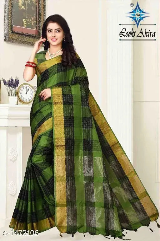 Gracious cotton silk saree, printed blouse, Indian handloom fashion