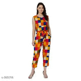 Elegant crepe women's jumpsuit, Indian-made, SMLXXL
