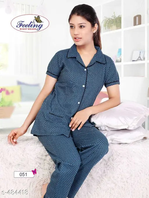 Fancy Hosiery XL cotton nightsuits - comfortable sleepwear in classic style