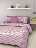 Attractive cotton queen-size double bedsheets (160 thread count), two pillow covers included