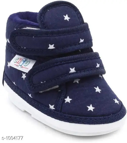 Blue, white stars and stripes baby bootie