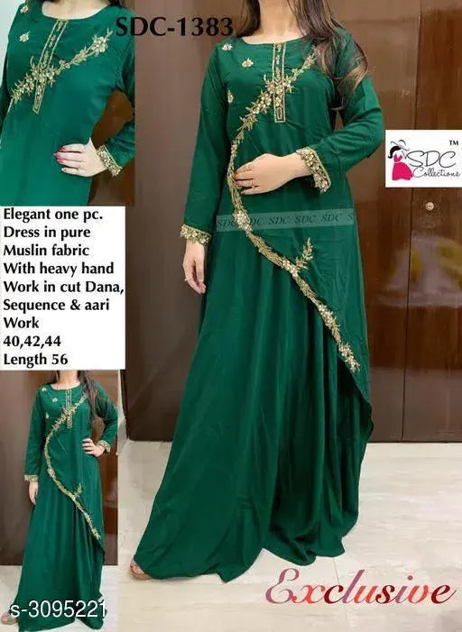 Pure viscose Georgette printed kurti, sleeves included, size 40-44, up to 56 inches, Indian women's designer wear