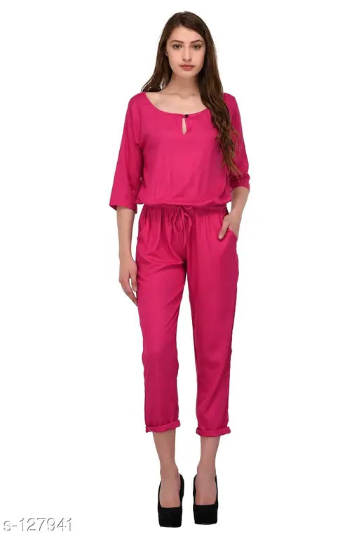 Modern rayon jumpsuit in solid color, modern women's fashion from India