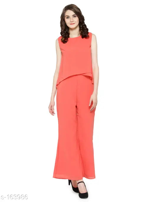 Stylish fancy jumpsuit in vibrant color, handcrafted from Indian cotton