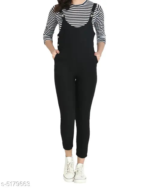 Cotton printed net jumpsuit, long sleeves, solid round neck for women - Buynewtrend India